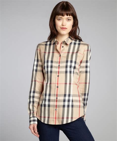 burberry off the shoulder top|burberry checked cotton blouse.